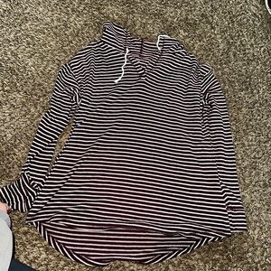 SO Black and White Striped Hoodie